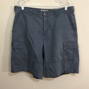 Columbia Men's Sz 36 Dusky Blue Cargo Shorts Front Back Pockets Zipper